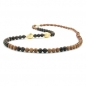 Mobile Preview: Halskette Perlenkette Kunststoff Holzperle braun-schildpatt-horn 90cm, ohne Dekoration
