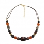 Mobile Preview: Halskette Kunststoffperlen Schraubenperle braun orange mit Kordel 45cm, ohne Dekoration