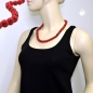 Mobile Preview: Halskette 12mm Kunststoffperlen rot-schwarz-marmoriert 55cm