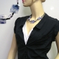 Mobile Preview: Halskette 3x 35x25mm-Viereck gewellt schwarz-weiß-grau-marmoriert Kordel 45cm