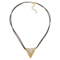 Mobile Preview: Halskette, Dreieck goldfarben, Perlmutt weiß