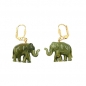 Preview: Ohrbrisur Ohrhänger Ohrringe 37x23mm goldfarben Elefant mini oliv-marmoriert Kunststoff, ohne Dekoration