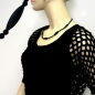 Mobile Preview: Halskette, Rillenolive schwarz-glanz, 50cm