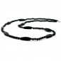 Preview: Halskette, Rillenolive schwarz-glanz, 80cm, ohne Dekoration