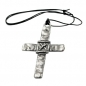 Preview: Halskette 77x57mm Zinn-Anhänger großes Kreuz mit X 110cm