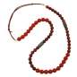 Preview: Halskette, Perle rot Walze altsilberfarbig, ohne Dekoration