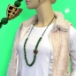 Preview: Halskette Kunststoffperlen grün-glänzend Holzperlen grün Kordel grün 90cm