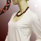 Mobile Preview: Halskette Flachpanzer Kettenglieder Kunststoff dunkelbraun-braun glänzend 45cm
