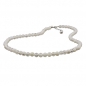 Mobile Preview: Halskette 6mm Perle Kunststoff kristall-creme 42cm, ohne Dekoration