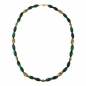 Preview: Halskette, Olive grün-marmoriert, altgoldfarben, ohne Dekoration