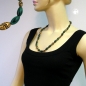 Mobile Preview: Halskette, Olive grün-marmoriert, altgoldfarben
