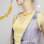 Preview: Halskette Kunststoffperlen Schraubenperle gelb Kordel gelb 42cm