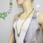Mobile Preview: Halskette Kunststoffperlen neon-oliv-mint-grün Weitpanzerkette Aluminium hellgrau 80cm