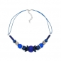 Mobile Preview: Halskette, Wabenperle blau-transparent, ohne Dekoration