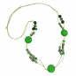 Mobile Preview: Halskette, Kroko-Perle grün-transparent, ohne Dekoration