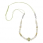 Mobile Preview: Halskette Kunststoffperlen mint-oliv-kristall Kordel hellgrün mintgrün 80cm