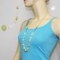 Mobile Preview: Halskette Kunststoffperlen mint-oliv-kristall Kordel hellgrün mintgrün 80cm