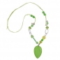 Mobile Preview: Halskette, Blatt mintgrün, Perlen hellgrün, ohne Dekoration