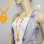 Preview: Halskette, Faustkeil gelb-orange-marmoriert