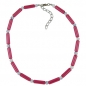 Mobile Preview: Halskette, Walze seide-rot, Perle weiß, ohne Dekoration