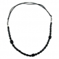 Mobile Preview: Halskette Kunststoffperlen Schliffperle schwarz Kordel schwarz 90cm