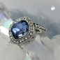 Preview: Ring, Glasstein blau, geschliffen