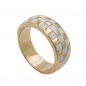 Mobile Preview: Ring, weiß emailliert, vergoldet, ohne Dekoration