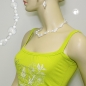 Preview: Halskette 18mm und 23mm Scheiben Kunststoff wachsweiß und Perlen weiß 45cm