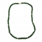 Preview: Kette, Perlen 12mm grün-gold-marmor, ohne Dekoration
