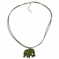 Mobile Preview: Halskette, Elefant, olivton-matt, ohne Dekoration