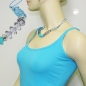 Mobile Preview: Halskette, Facettenperle türkis, Kordel blau, 45cm