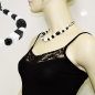 Mobile Preview: Halskette Kunststoffperlen Schneckenperlen und Kordel schwarz weiß Kordel 45cm