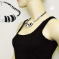 Mobile Preview: Halskette Kunststoffperlen und Ringe schwarz-weiß 45cm