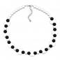 Preview: Kette 18mm Kunststoff Scheiben weiß Perle schwarz 42cm, ohne Dekoration