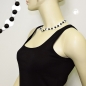 Mobile Preview: Halskette 18mm Kunststoff Scheiben weiß Perle schwarz 42cm