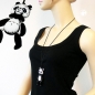 Preview: Halskette, Panda, schwarz-weiß matt