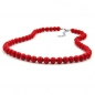 Mobile Preview: Halskette 8mm Kunststoffperlen rot-glänzend 45cm, ohne Dekoration