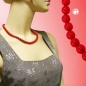 Mobile Preview: Halskette 8mm Kunststoffperlen rot-glänzend 45cm
