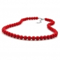 Preview: Halskette 8mm Kunststoffperlen rot-glänzend 60cm, ohne Dekoration