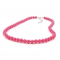 Preview: Halskette 8mm Kunststoffperlen rosa-pink-glänzend 40cm