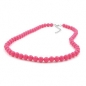 Preview: Halskette 8mm Kunststoffperlen rosa-pink-glänzend 45cm, ohne Dekoration