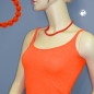 Preview: Halskette 8mm Kunststoffperlen orange-rot-glänzend 45cm