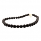 Preview: Halskette, Perlen 10mm schwarz-glänzend, ohne Dekoration