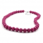 Mobile Preview: Halskette, Perlen 10mm violett-glänzend, ohne Dekoration