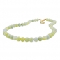 Preview: Halskette 10mm Kunststoffperlen türkis-grün-weiß-gelb marmoriert mit Perle 50cm