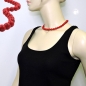 Preview: Halskette 10mm Kunststoffperlen rot-schwarz-marmoriert 42cm