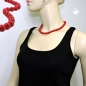 Preview: Halskette 10mm Kunststoffperlen rot-schwarz-marmoriert 45cm