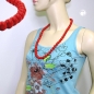 Mobile Preview: Halskette 12mm Kunststoffperlen rot glänzend 70cm