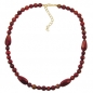 Preview: Halskette, Perle und Olive, rot-marmoriert, ohne Dekoration