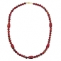 Preview: Halskette, Perle und Olive, rot-marmoriert